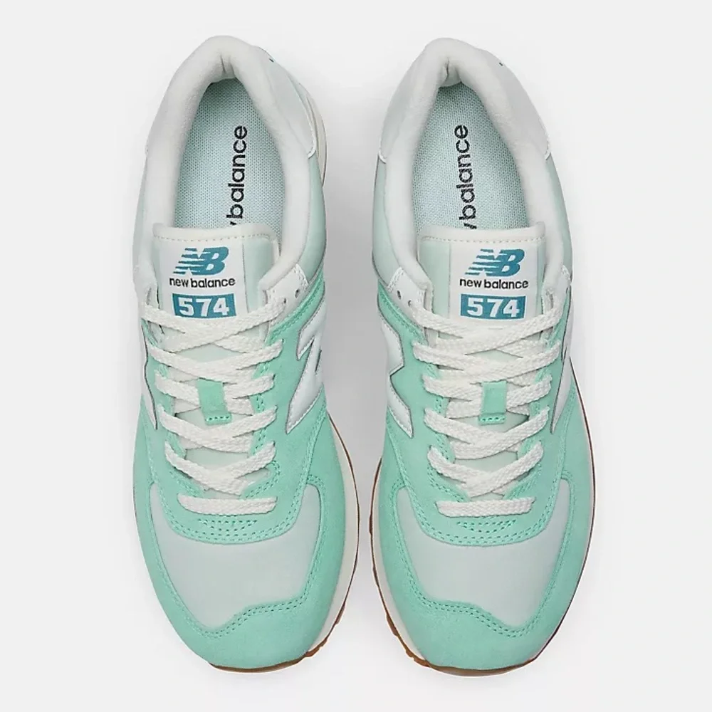 New Balance 574 Unisex Retro Running Shoes / Sneakers - Aqua Green / White - Picture 9 of 14